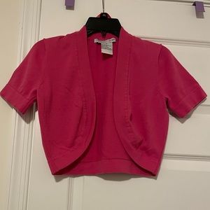EUC Madison Leigh Pink Short Length, Short Sleeved Sweater Size 8,  100% Cotton